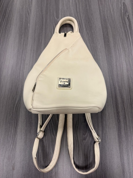 Valentina Italia Leather Convertible Backpack Sling Bag Purse Color: Ivory main image 6